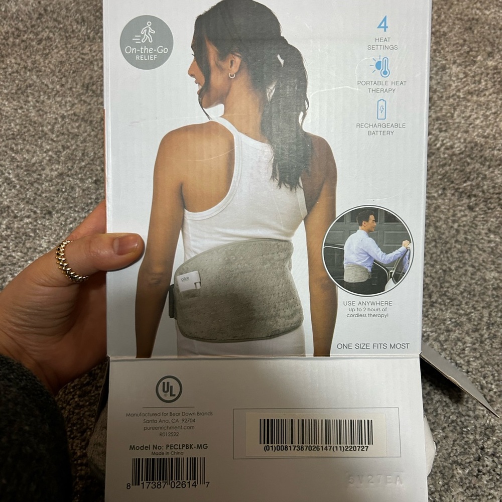 Gray Portable Heat Therapy Belt